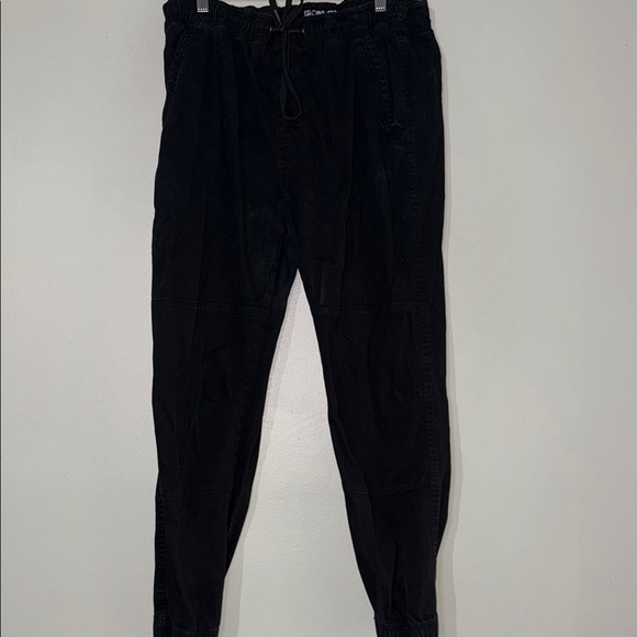 Black Jogger Pants with Tapered Fit - Picture 1 of 10